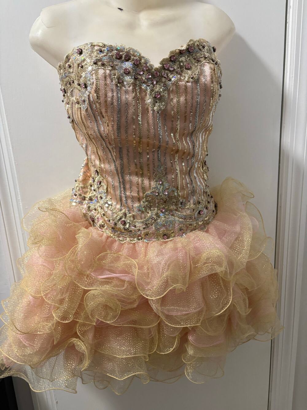 Y2K Moulin Rouge dress pink ruffle